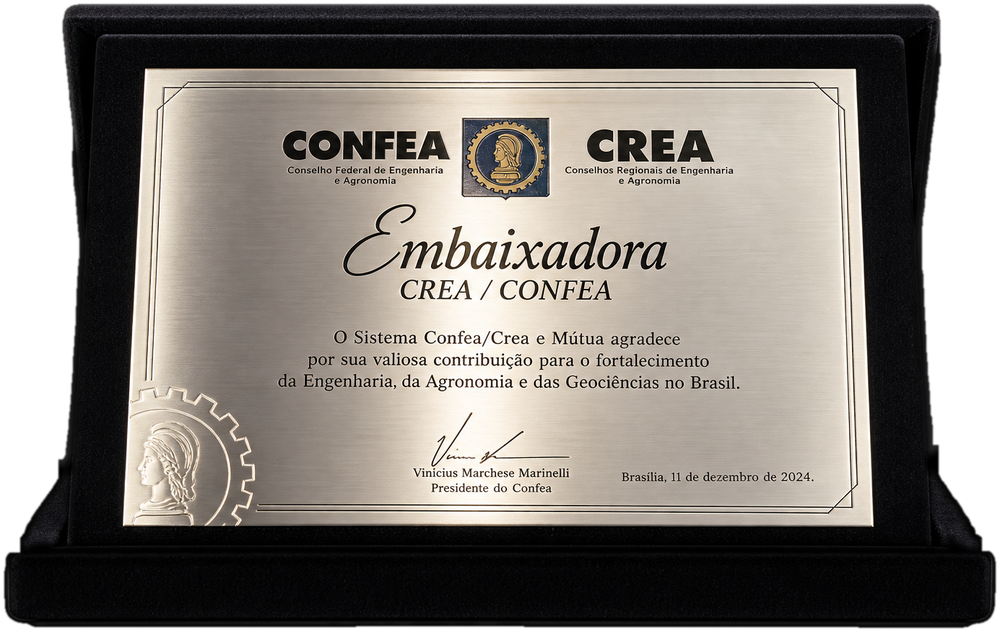 Placa Embaixadora CREA / Confea, entregue pelo Sistema Confea/Crea e Mútua